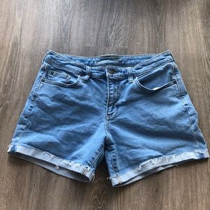 Cuffed Jean Shorts
